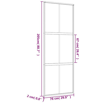 Porta Scorrevole Dorata 76x205 Vetro Smerigliato ESG Alluminio | homemem39