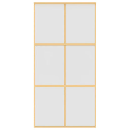 Porta Scorrevole Oro 102,5x205 Vetro Smerigliato ESG Alluminio | homemem39