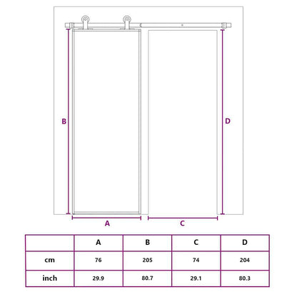 Porta Scorrevole Dorata 76x205 Vetro Trasparente ESG Alluminio | homemem39
