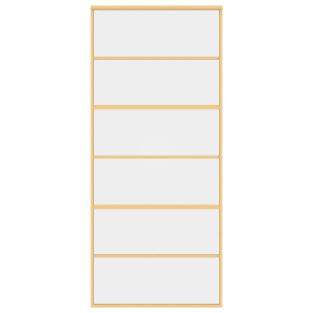 Porta Scorrevole Dorata 90x205 Vetro Trasparente ESG Alluminio | homemem39