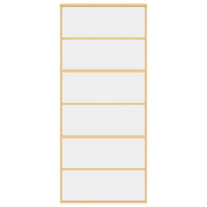 Porta Scorrevole Dorata 90x205 Vetro Trasparente ESG Alluminio | homemem39