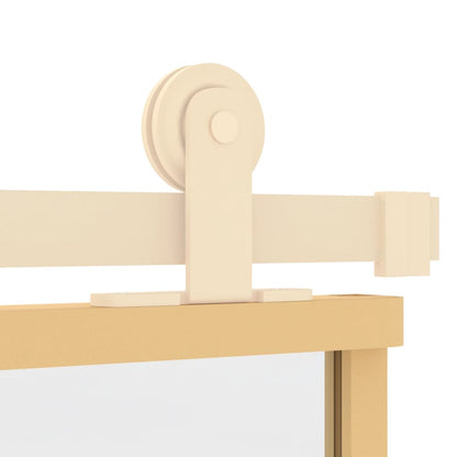 Porta Scorrevole Dorata 90x205 Vetro Trasparente ESG Alluminio - homemem39