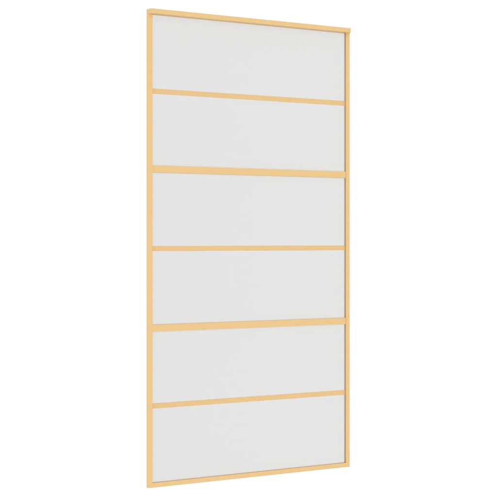 Porta Scorrevole Oro 102,5x205 Vetro Smerigliato ESG Alluminio | homemem39