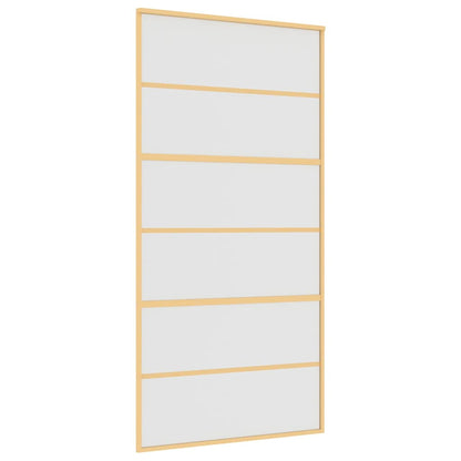 Porta Scorrevole Oro 102,5x205 Vetro Smerigliato ESG Alluminio | homemem39