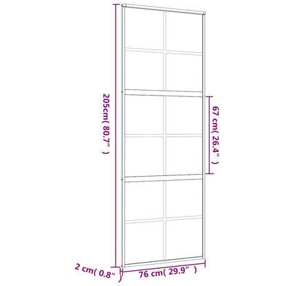Porta Scorrevole Dorata 76x205 Vetro Trasparente ESG Alluminio | homemem39