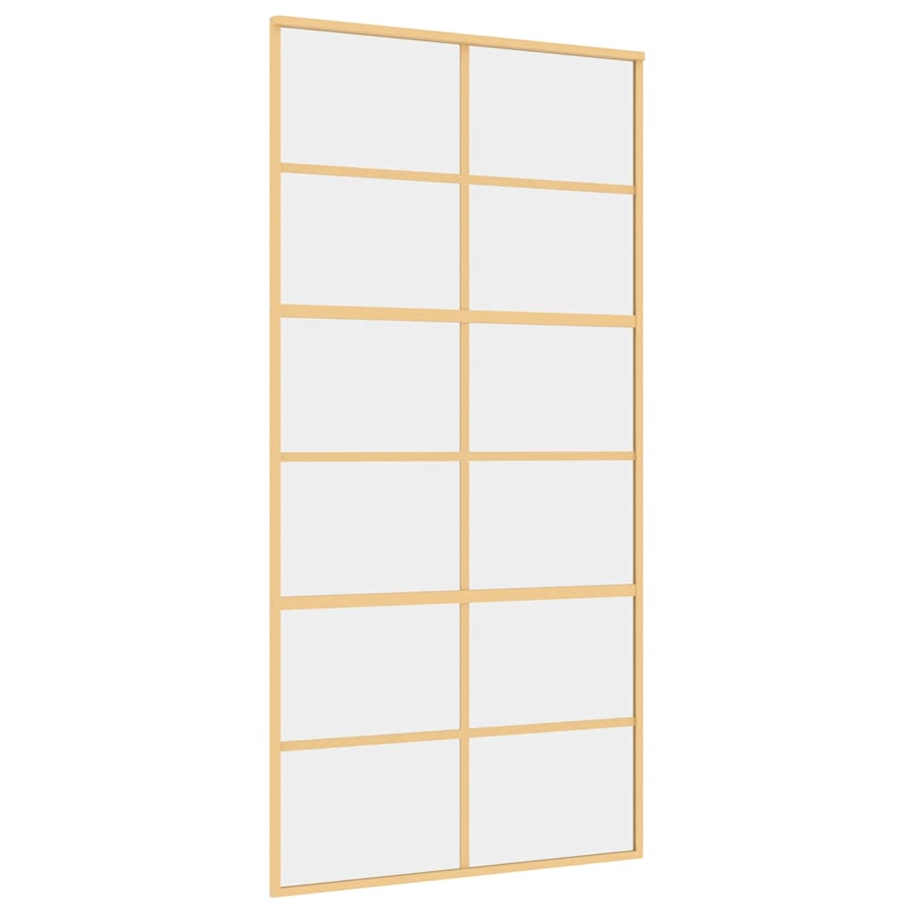 Porta Scorrevole Oro 102,5x205 Vetro Trasparente ESG Alluminio | homemem39