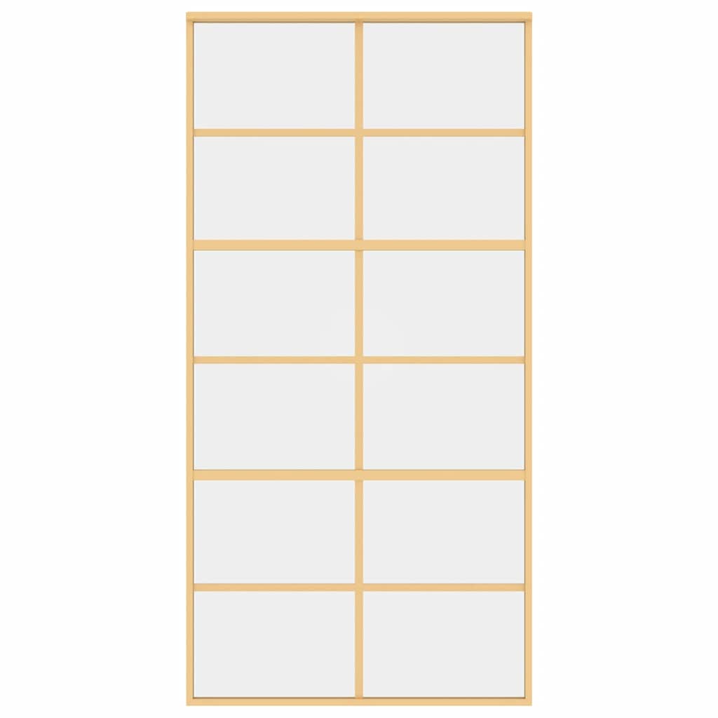 Porta Scorrevole Oro 102,5x205 Vetro Trasparente ESG Alluminio | homemem39