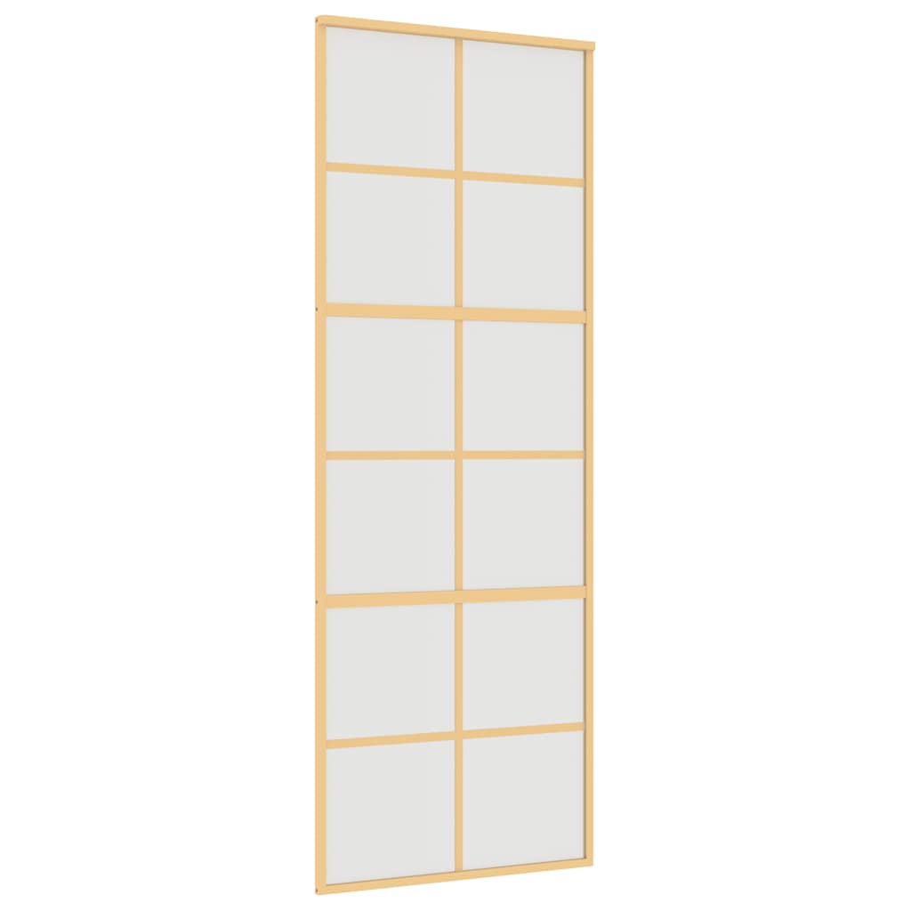 Porta Scorrevole Dorata 76x205 Vetro Smerigliato ESG Alluminio | homemem39