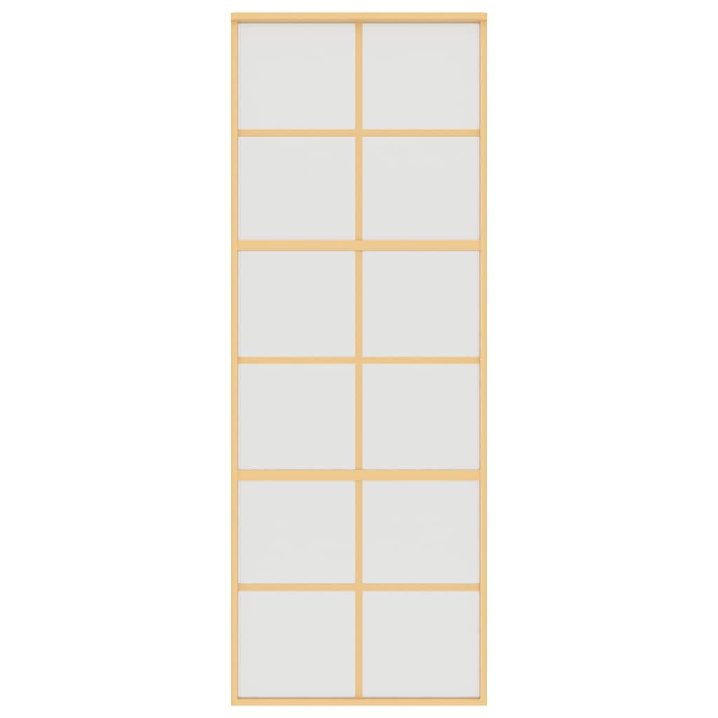 Porta Scorrevole Dorata 76x205 Vetro Smerigliato ESG Alluminio | homemem39
