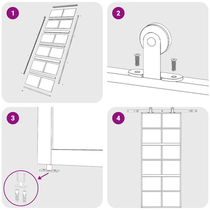 Porta Scorrevole Dorata 90x205 Vetro Smerigliato ESG Alluminio | homemem39