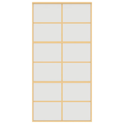 Porta Scorrevole Oro 102,5x205 Vetro Smerigliato ESG Alluminio | homemem39