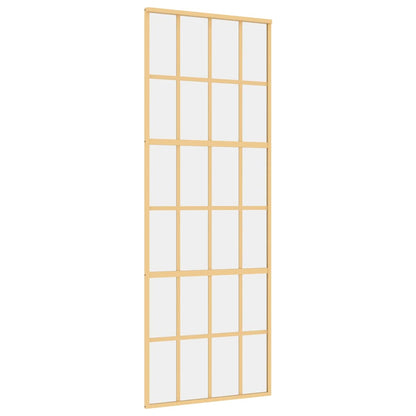Porta Scorrevole Dorata 76x205 Vetro Trasparente ESG Alluminio | homemem39