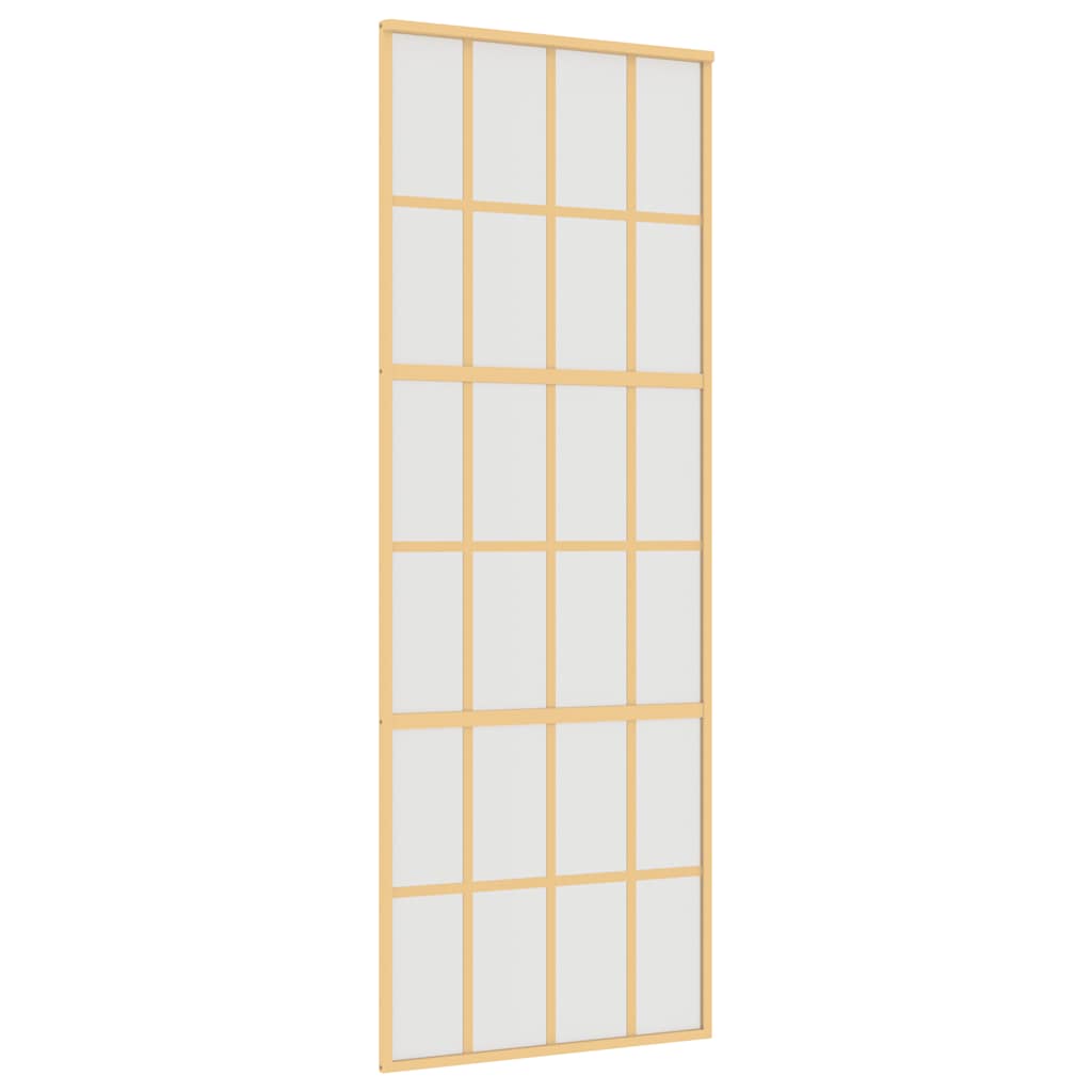 Porta Scorrevole Dorata 76x205 Vetro Smerigliato ESG Alluminio | homemem39