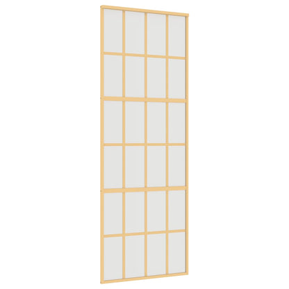 Porta Scorrevole Dorata 76x205 Vetro Smerigliato ESG Alluminio | homemem39