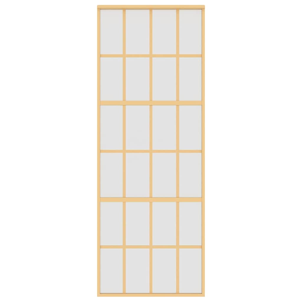 Porta Scorrevole Dorata 76x205 Vetro Smerigliato ESG Alluminio | homemem39