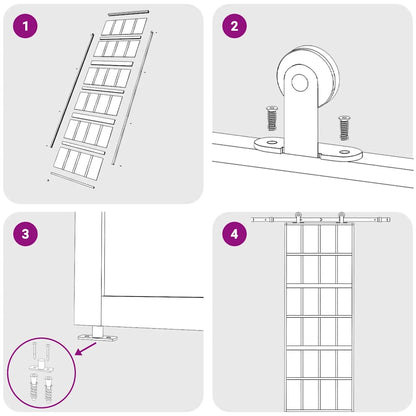 Porta Scorrevole Dorata 76x205 Vetro Smerigliato ESG Alluminio | homemem39