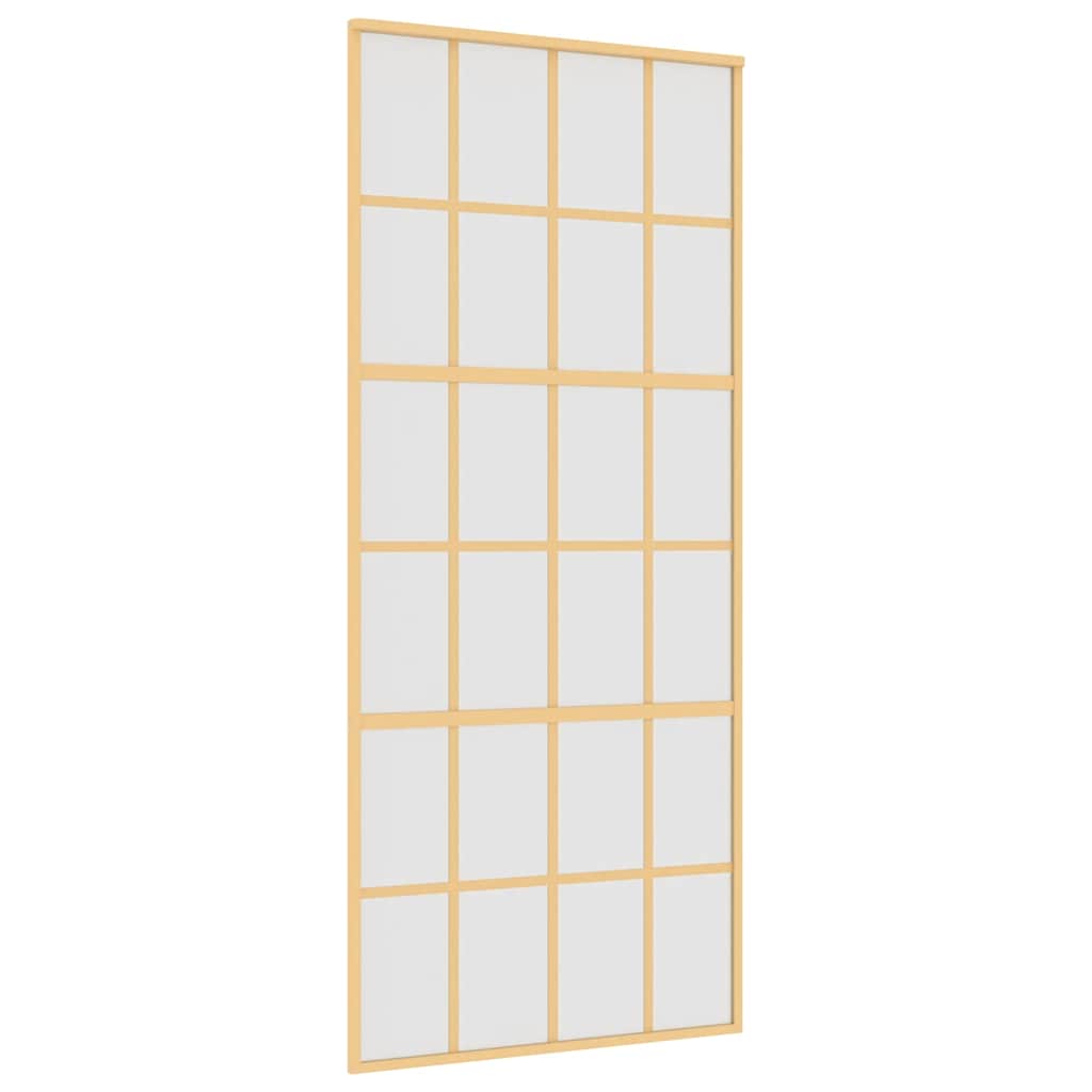 Porta Scorrevole Dorata 90x205 Vetro Smerigliato ESG Alluminio