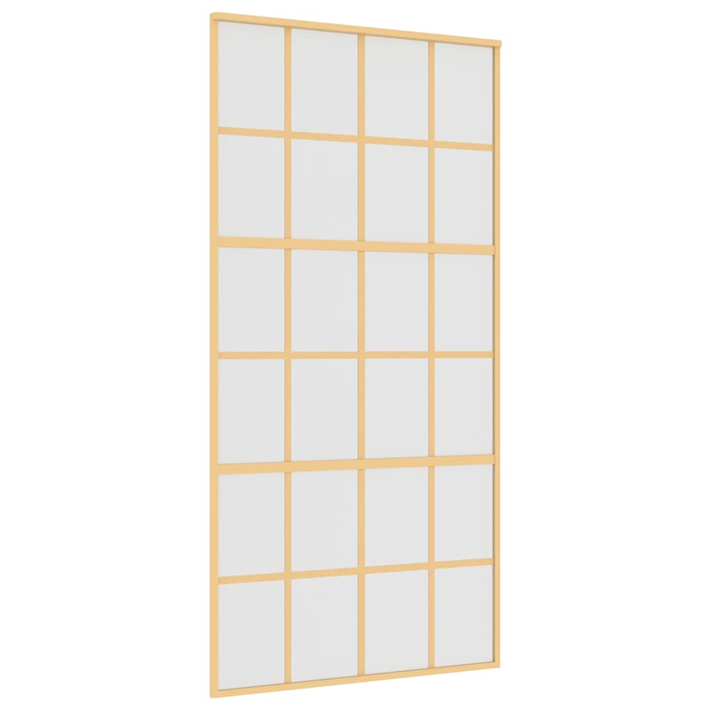 Porta Scorrevole Oro 102,5x205 Vetro Smerigliato ESG Alluminio | homemem39