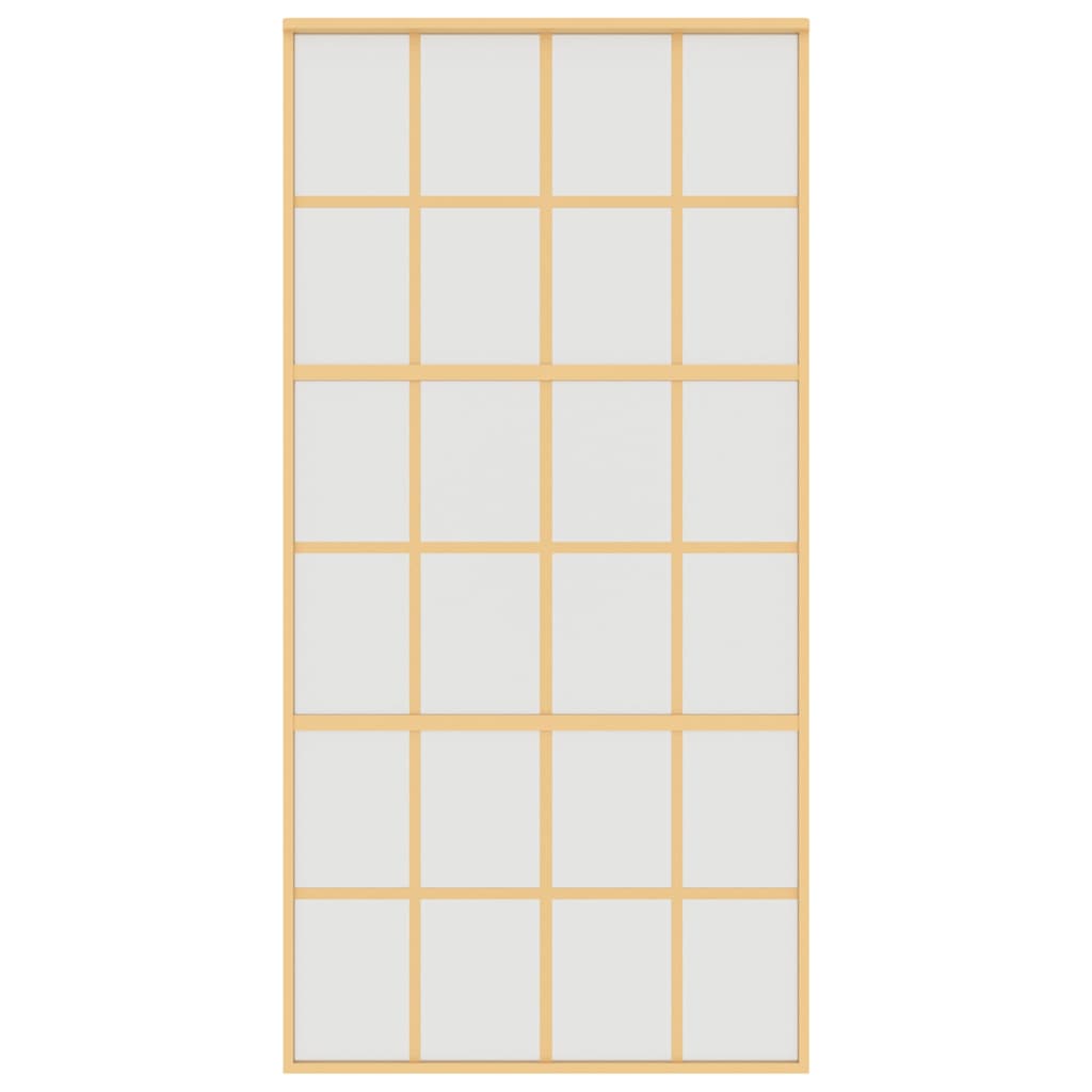 Porta Scorrevole Oro 102,5x205 Vetro Smerigliato ESG Alluminio | homemem39