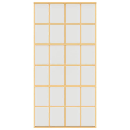 Porta Scorrevole Oro 102,5x205 Vetro Smerigliato ESG Alluminio | homemem39