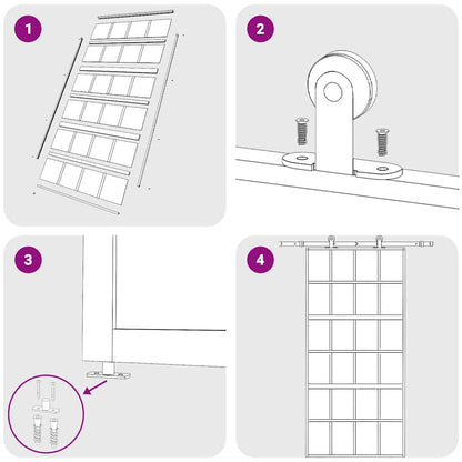 Porta Scorrevole Oro 102,5x205 Vetro Smerigliato ESG Alluminio | homemem39