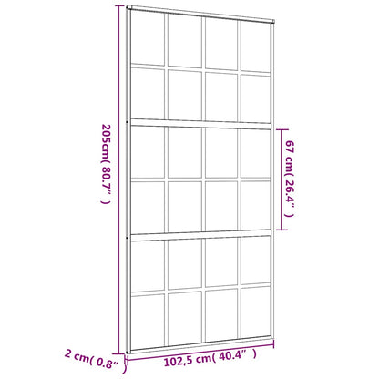 Porta Scorrevole Oro 102,5x205 Vetro Smerigliato ESG Alluminio | homemem39