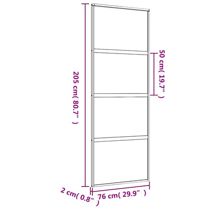 Porta Scorrevole Dorata 76x205 Vetro Trasparente ESG Alluminio - homemem39