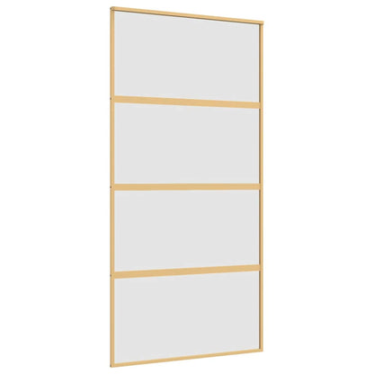 Porta Scorrevole Oro 102,5x205 Vetro Smerigliato ESG Alluminio | homemem39