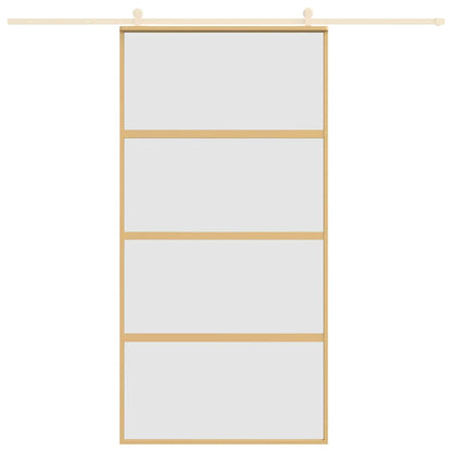Porta Scorrevole Oro 102,5x205 Vetro Smerigliato ESG Alluminio | homemem39