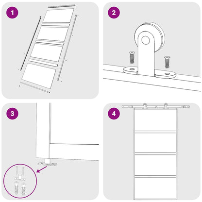 Porta Scorrevole Oro 102,5x205 Vetro Smerigliato ESG Alluminio | homemem39