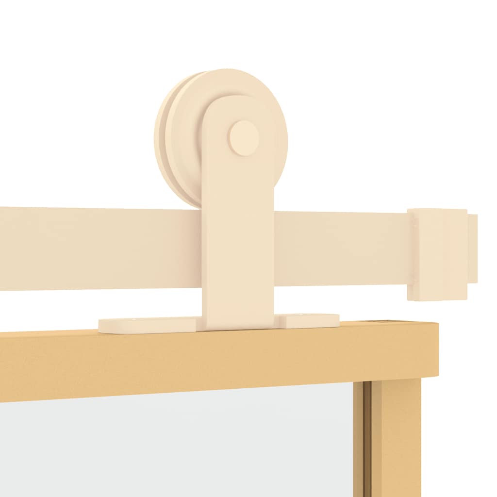 Porta Scorrevole Dorata 76x205 Vetro Trasparente ESG Alluminio - homemem39