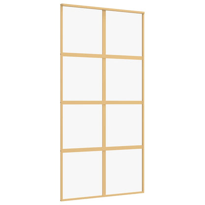 Porta Scorrevole Oro 102,5x205 Vetro Trasparente ESG Alluminio | homemem39