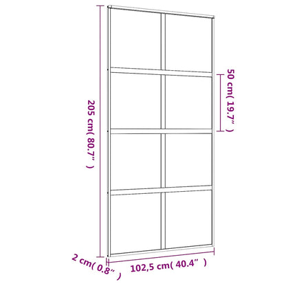 Porta Scorrevole Oro 102,5x205 Vetro Trasparente ESG Alluminio - homemem39