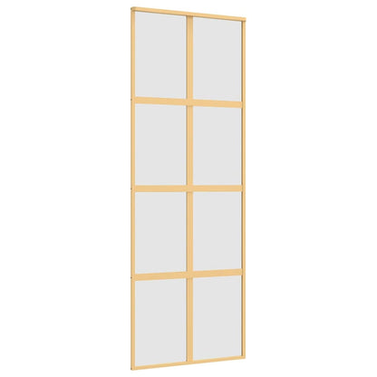 Porta Scorrevole Dorata 76x205 Vetro Smerigliato ESG Alluminio | homemem39
