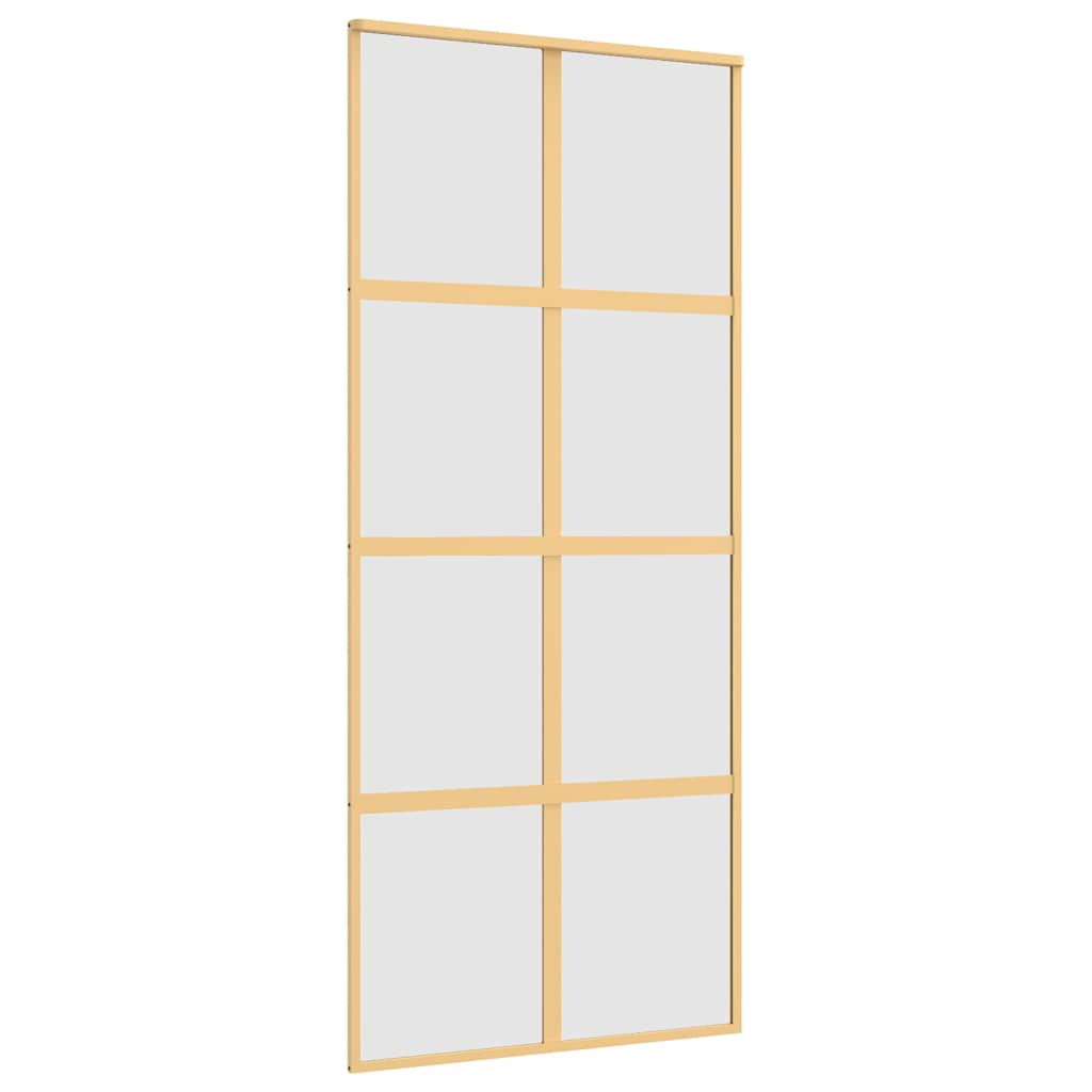 Porta Scorrevole Dorata 90x205 Vetro Smerigliato ESG Alluminio | homemem39