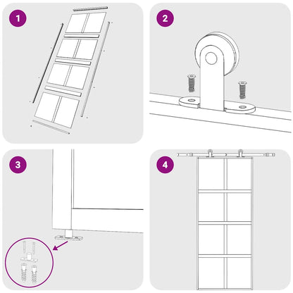 Porta Scorrevole Dorata 90x205 Vetro Smerigliato ESG Alluminio | homemem39