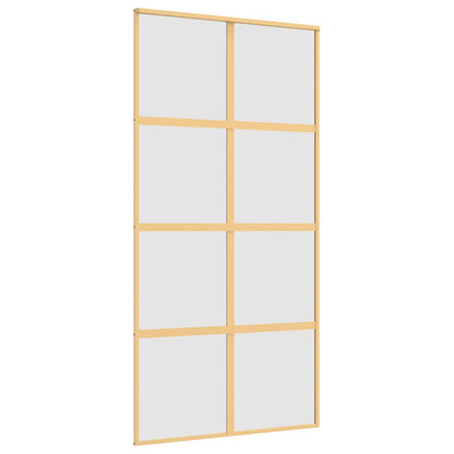 Porta Scorrevole Oro 102,5x205 Vetro Smerigliato ESG Alluminio - homemem39