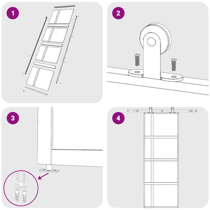 Porta Scorrevole Dorata 76x205 Vetro Trasparente ESG Alluminio - homemem39