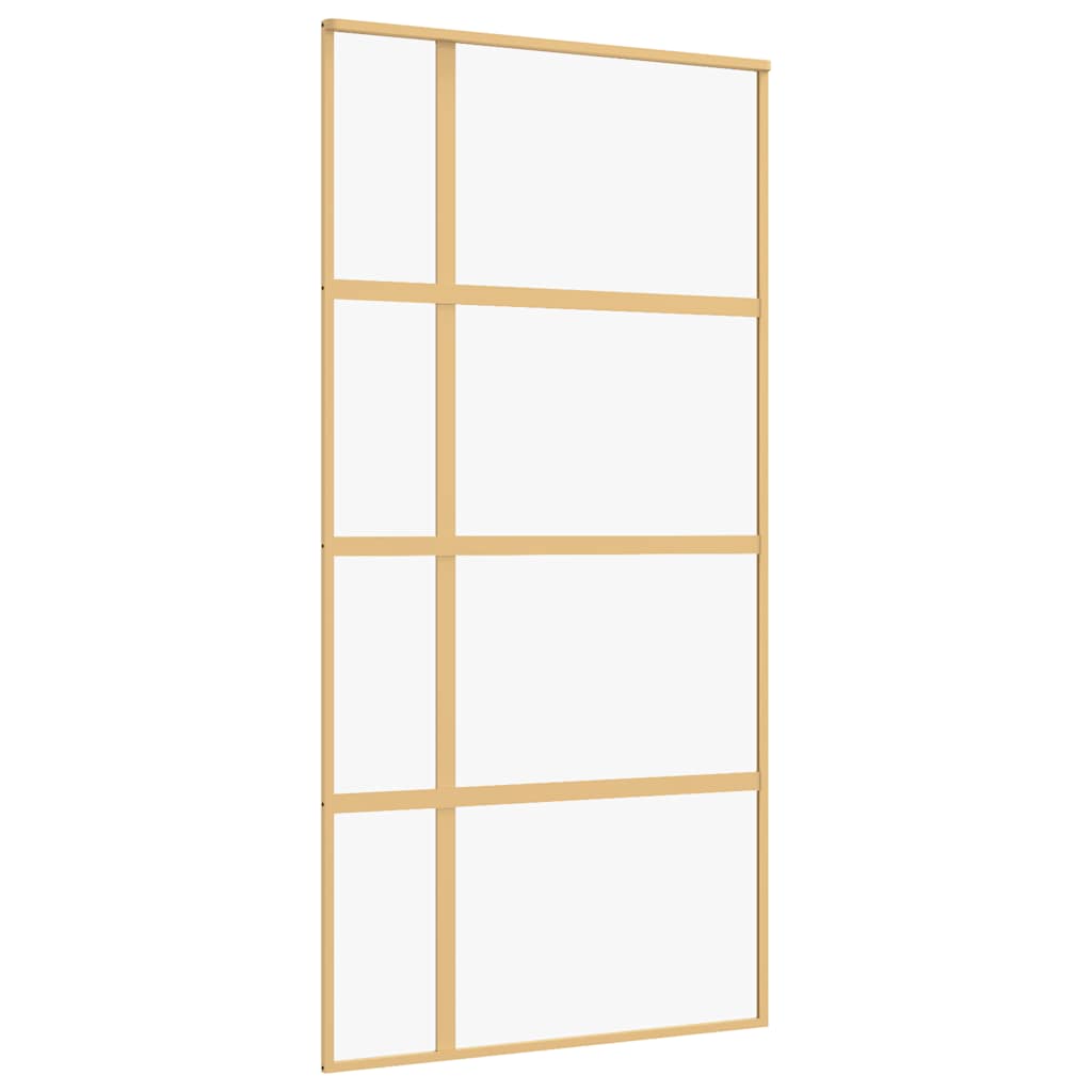Porta Scorrevole Oro 102,5x205 Vetro Trasparente ESG Alluminio | homemem39