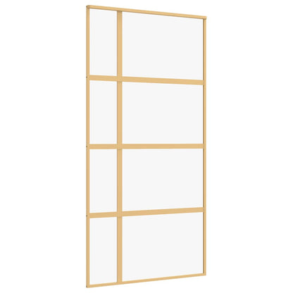 Porta Scorrevole Oro 102,5x205 Vetro Trasparente ESG Alluminio | homemem39