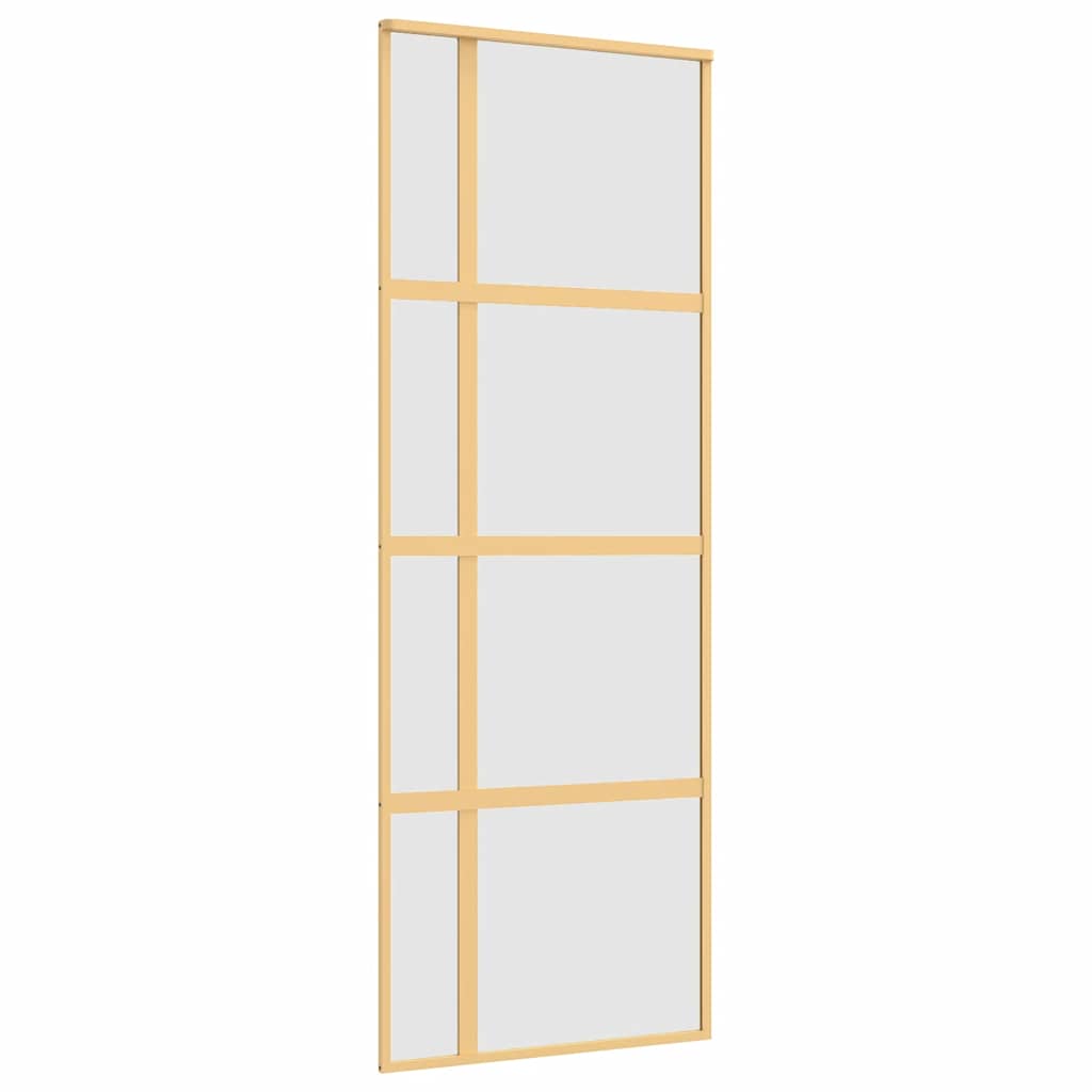 Porta Scorrevole Dorata 76x205 Vetro Smerigliato ESG Alluminio | homemem39