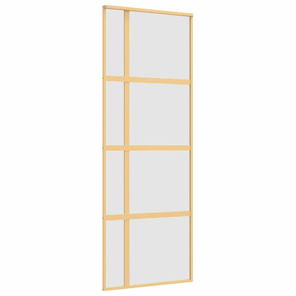 Porta Scorrevole Dorata 76x205 Vetro Smerigliato ESG Alluminio | homemem39