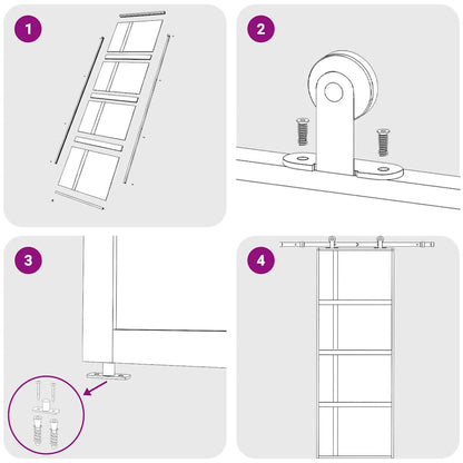 Porta Scorrevole Dorata 76x205 Vetro Smerigliato ESG Alluminio | homemem39