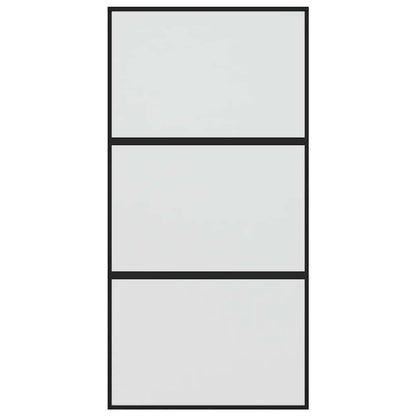 Porta Scorrevole Nera 102,5x205 cm Vetro Temperato e Alluminio | homemem39