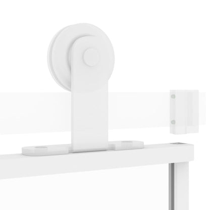 Porta Scorrevole Bianca 76x205 cm Vetro Temperato e Alluminio - homemem39