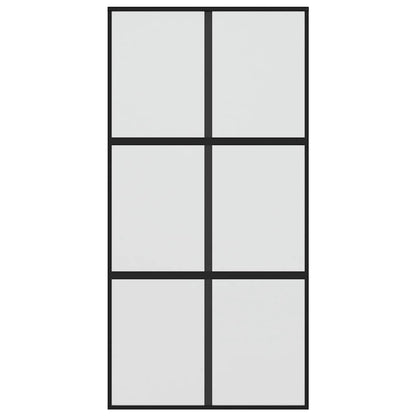 Porta Scorrevole Nera 102,5x205 cm Vetro Temperato e Alluminio | homemem39