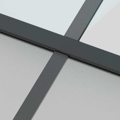 Porta Scorrevole Nera 76x205 cm in Vetro Temperato e Alluminio