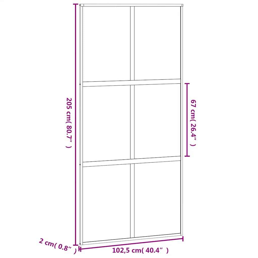Porta Scorrevole Bianca 102,5x205cm Vetro Temperato e Alluminio | homemem39