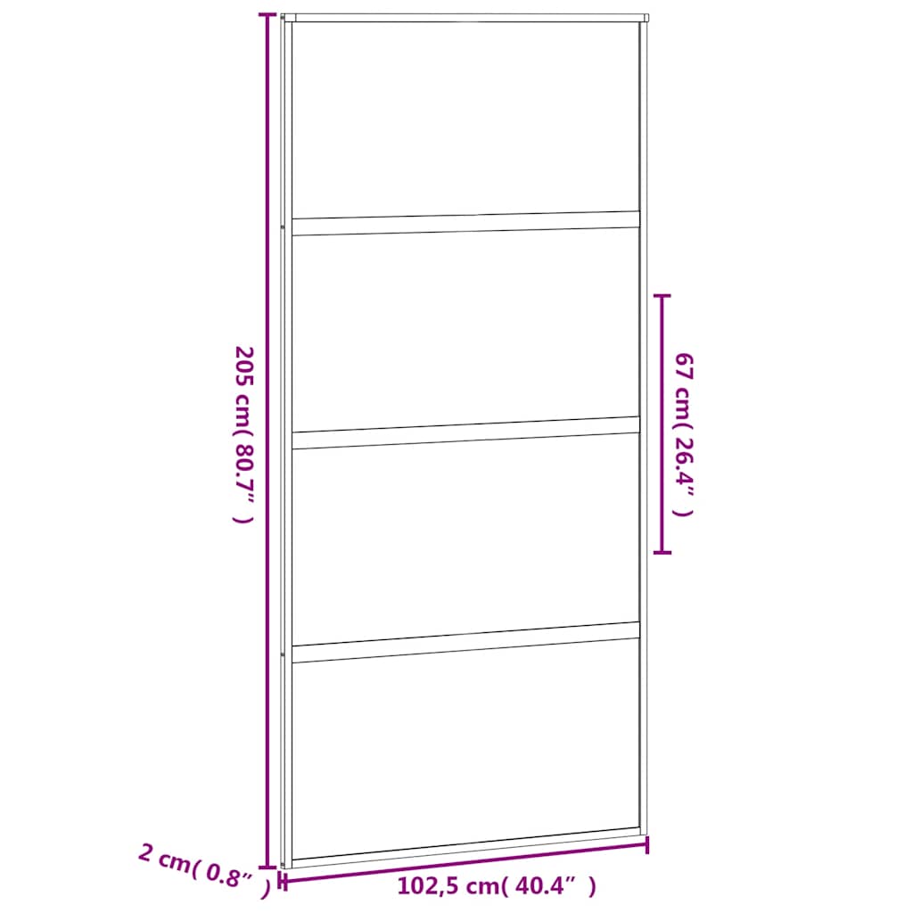 Porta Scorrevole Nera 102,5x205 cm Vetro Temperato e Alluminio | homemem39