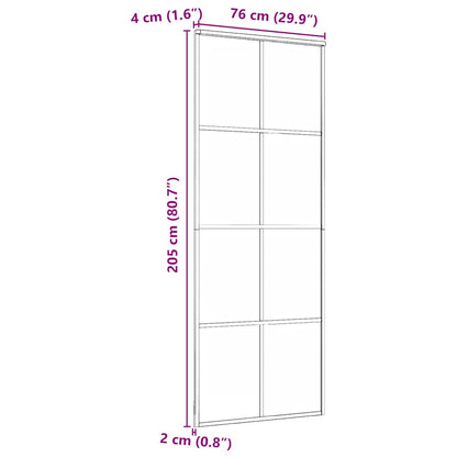 Porta Scorrevole Nera 76x205 cm in Vetro Temperato e Alluminio | homemem39